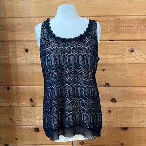 Cabi black lace tank